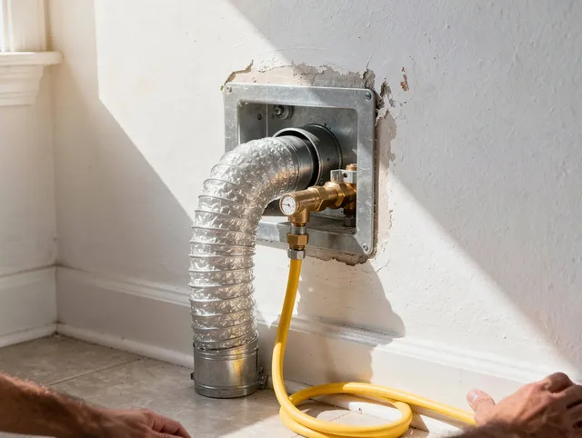 Port Charlotte Dryer Vent Cleaning certified technician performing specialized gas dryer vent cleaning in Port Charlotte